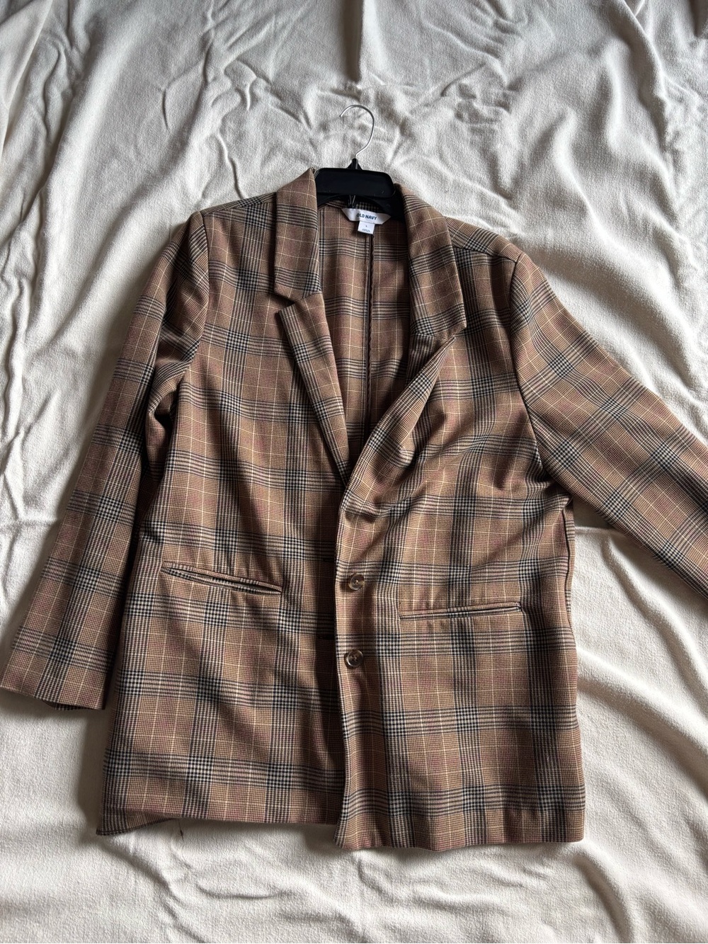 Old Navy brown and beige plaid blazer